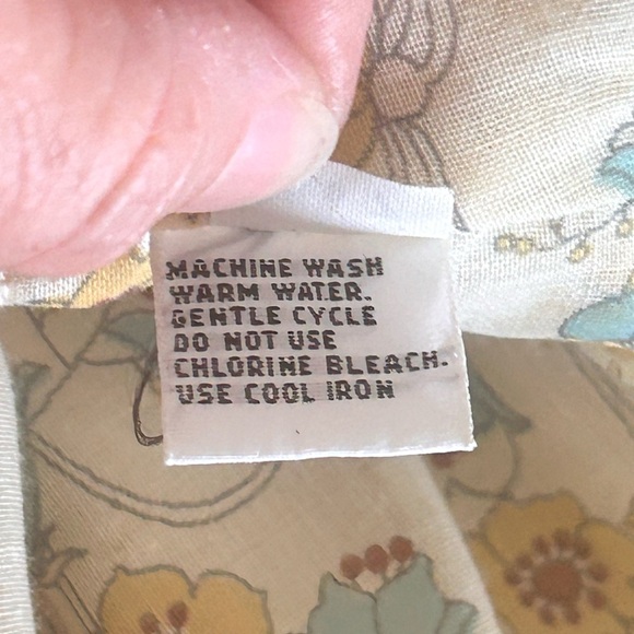 ACT I NEW YORK VTG 70s Pale Yellow Boho Floral Flutter Sleeve Maxi Dress Sz 7 S - Picture 12 of 14